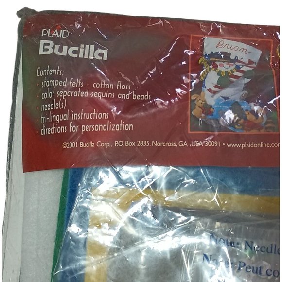 Bucilla Felt Stocking Kit Frosty "In the Spirit" Vintage NOS New Christmas Craft - Picture 5 of 7